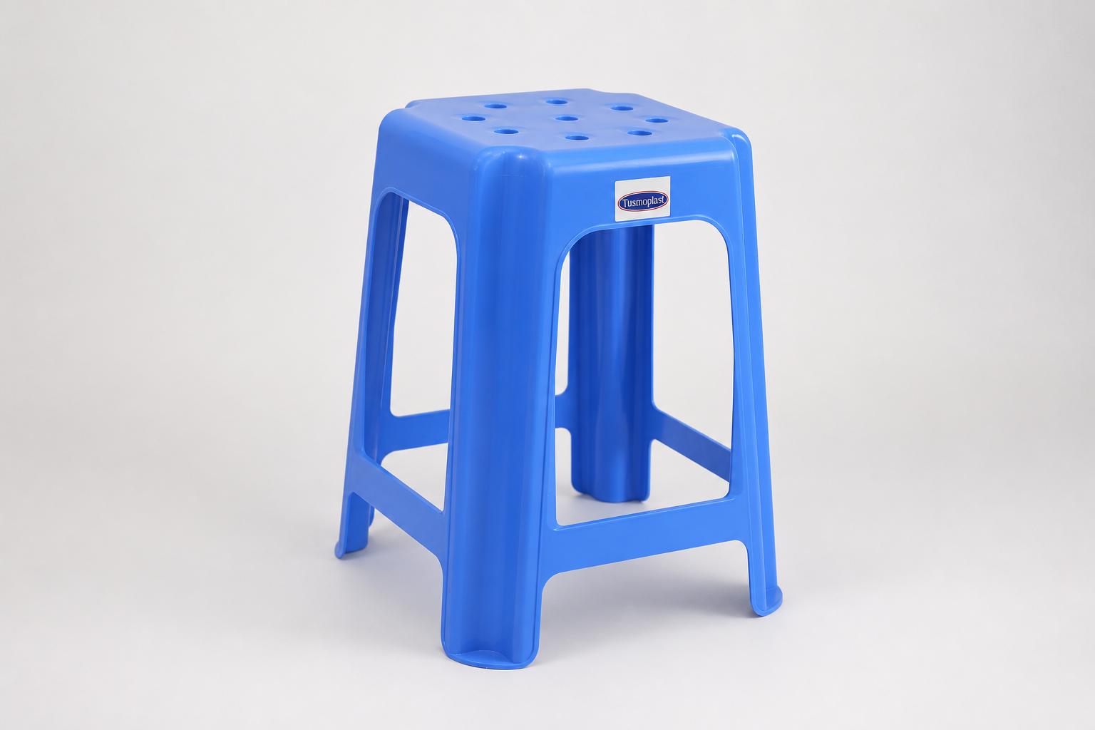 Blue Tusmoplast plastic stool